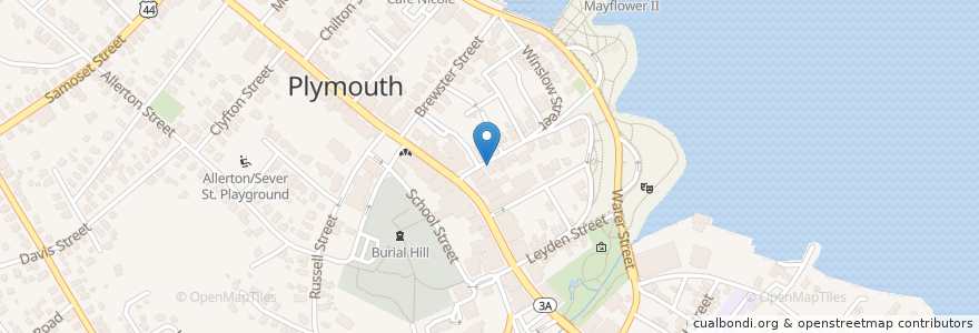 Mapa de ubicacion de Blue Blinds Bakery en Amerika Birleşik Devletleri, Massachusetts, Plymouth County, Plymouth.