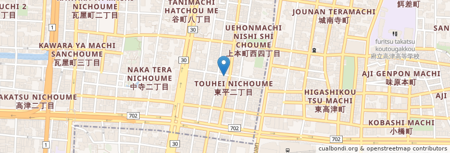 Mapa de ubicacion de 分福茶釜 en 日本, 大阪府, 大阪市, 天王寺区, 中央区.