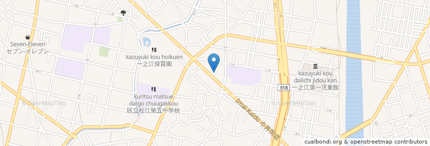 Mapa de ubicacion de papasu en 일본, 도쿄도, 江戸川区.
