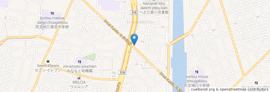 Mapa de ubicacion de くすりの福太郎 en 일본, 도쿄도, 江戸川区.