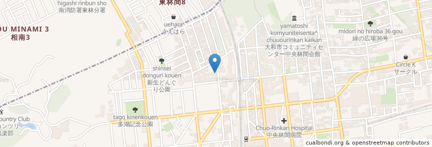 Mapa de ubicacion de なかみぞ en Japão, 神奈川県, 大和市.