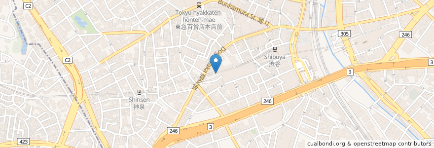 Mapa de ubicacion de Han no Daidokoro Kadochika en 일본, 도쿄도, 시부야구.