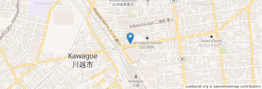 Mapa de ubicacion de 埼玉りそな銀行 en Japan, Präfektur Saitama, 川越市.