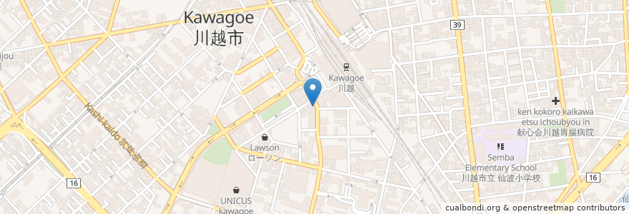 Mapa de ubicacion de 松のや en Japonya, 埼玉県, 川越市.