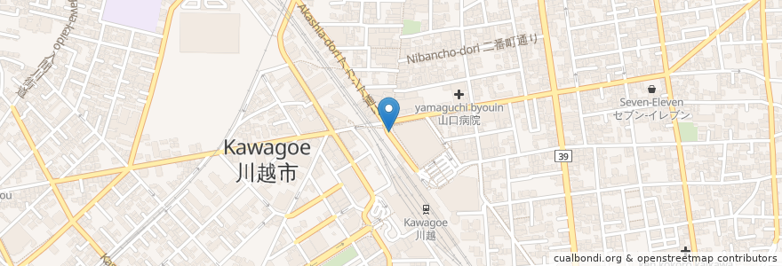 Mapa de ubicacion de みずほ銀行 en Japan, 埼玉県, 川越市.