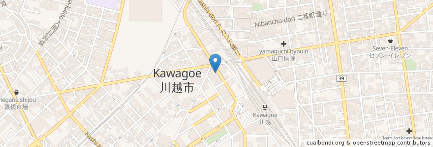 Mapa de ubicacion de Yuhido Pharmacy en Japonya, 埼玉県, 川越市.