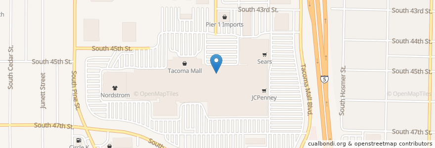 Mapa de ubicacion de Auntie Anne's en United States, Washington, Pierce County, Tacoma.
