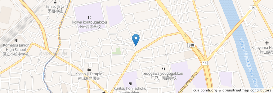 Mapa de ubicacion de papasu en Jepun, 東京都, 江戸川区.