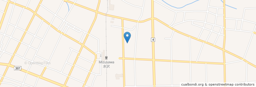 Mapa de ubicacion de 奥州病院 en 일본, 이와테현, 奥州市.