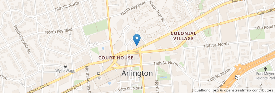 Mapa de ubicacion de Ireland's Four Courts en États-Unis D'Amérique, Virginie, Arlington County, Arlington.