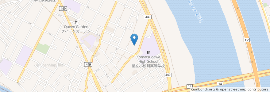 Mapa de ubicacion de 善通寺 en ژاپن, 東京都, 江戸川区.