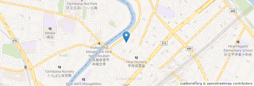 Mapa de ubicacion de 燈明寺 en ژاپن, 東京都, 江戸川区.