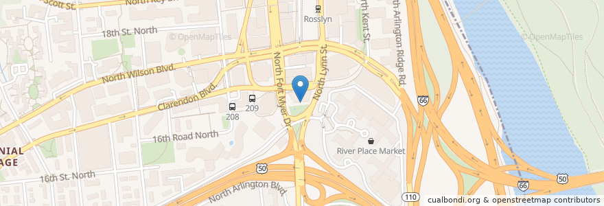 Mapa de ubicacion de Manhattan Cafe & Catering en États-Unis D'Amérique, Virginie, Arlington County, Arlington.