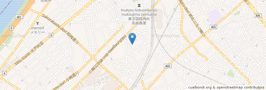 Mapa de ubicacion de 高木神社 en Japan, 東京都, 墨田区.