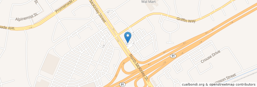 Mapa de ubicacion de Jack in the Box en United States, California, Riverside County, Corona.