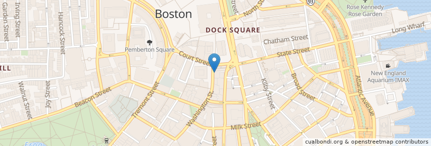 Mapa de ubicacion de The Well en Vereinigte Staaten Von Amerika, Massachusetts, Suffolk County, Boston.