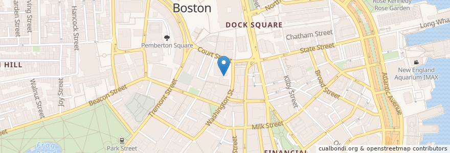 Mapa de ubicacion de Tatte Bakery & Cafe en ایالات متحده آمریکا, ماساچوست, Suffolk County, Boston.
