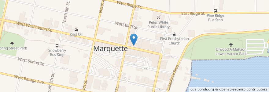Mapa de ubicacion de Digs en Verenigde Staten, Canada, Michigan, Marquette County, Marquette.