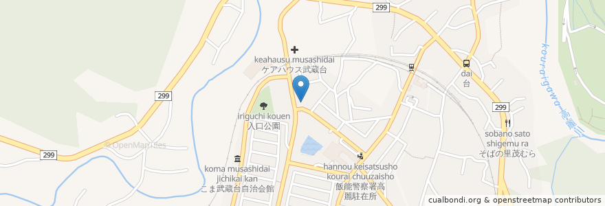 Mapa de ubicacion de 武蔵台歯科医院 en Japonya, 埼玉県, 日高市.