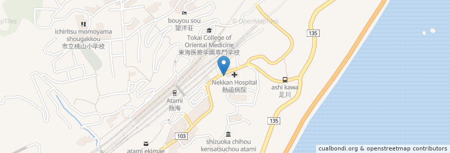 Mapa de ubicacion de Nissan rent a car en Giappone, Prefettura Di Shizuoka, 熱海市.