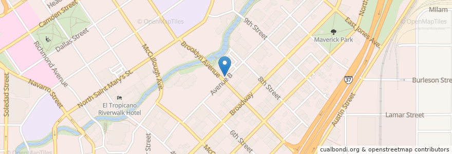 Mapa de ubicacion de 502 Brooklyn Avenue SWell Cycle en Estados Unidos De América, Texas, Bexar County, San Antonio.