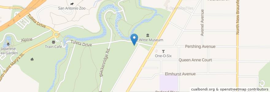 Mapa de ubicacion de Witte @ Parking Garage SWell Cycle en United States, Texas, Bexar County, San Antonio.