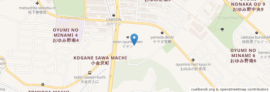 Mapa de ubicacion de サンマルクカフェ en اليابان, 千葉県, 千葉市, 緑区.