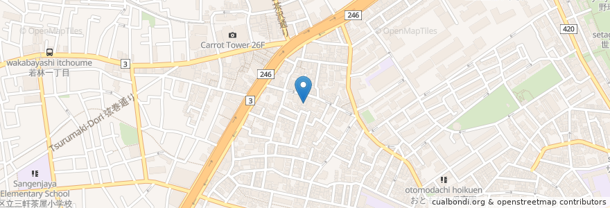 Mapa de ubicacion de Blue Bottle Coffee en Japon, Tokyo, 世田谷区.