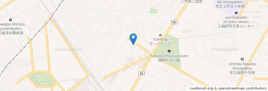 Mapa de ubicacion de にし上 en Japan, Präfektur Saitama, ふじみ野市.