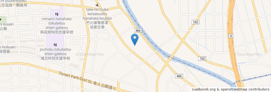Mapa de ubicacion de 長建寺 en Jepun, 東京都, 足立区.
