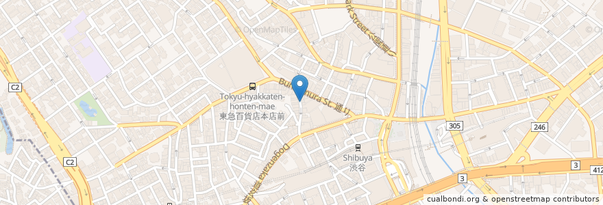 Mapa de ubicacion de 元祖寿司 en Japan, Tokyo, Shibuya.
