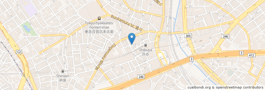 Mapa de ubicacion de 腹八分目 en Japon, Tokyo, 渋谷区.