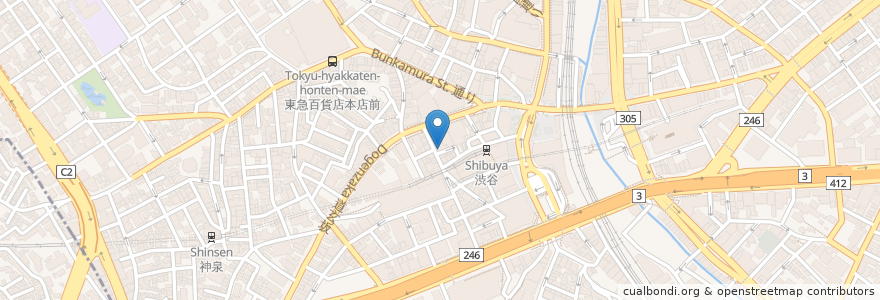 Mapa de ubicacion de 焼き鳥センター en Jepun, 東京都, 渋谷区.