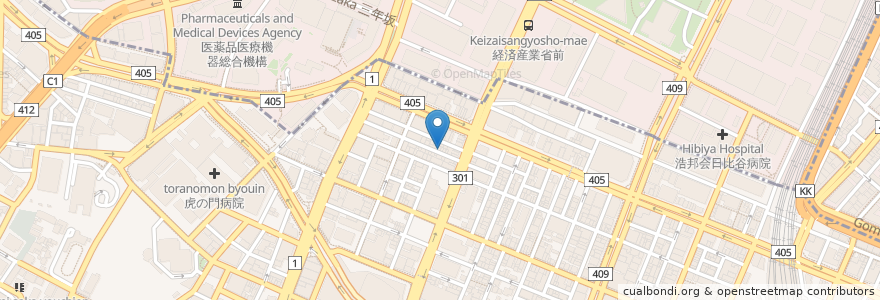 Mapa de ubicacion de 焼鳥つくね en Japon, Tokyo, 港区.