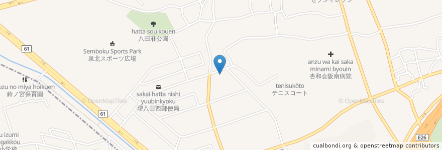 Mapa de ubicacion de 炭火焼鶏 たまちゃん en 日本, 大阪府, 堺市, 中区.