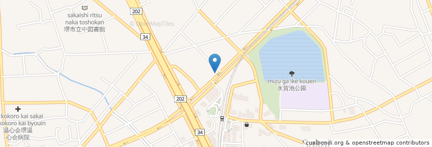 Mapa de ubicacion de 立ち飲み処 仁 en Japan, Osaka Prefecture, Sakai, Naka Ward.