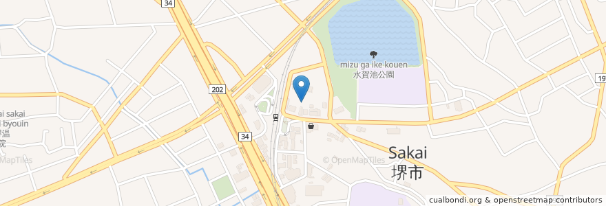 Mapa de ubicacion de 土佐屋うどん 深井店 en Japon, Préfecture D'Osaka, Sakai, 中区.