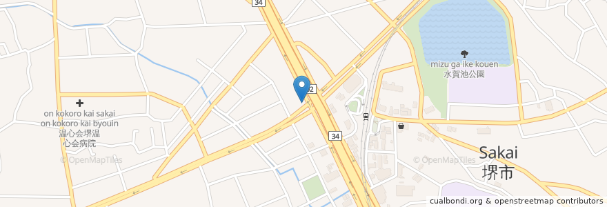 Mapa de ubicacion de 和食鍋処 すし半 深井店 en Japão, 大阪府, 堺市, 中区.