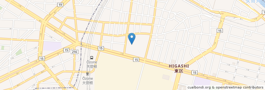 Mapa de ubicacion de Sugi Pharmacy en Japan, Aichi Prefecture, Nagoya, Higashi Ward.