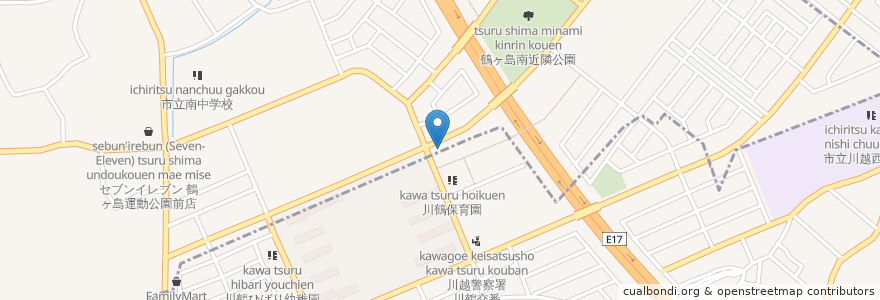 Mapa de ubicacion de 川鶴プラザクリニック en Japan, 埼玉県, 鶴ヶ島市.
