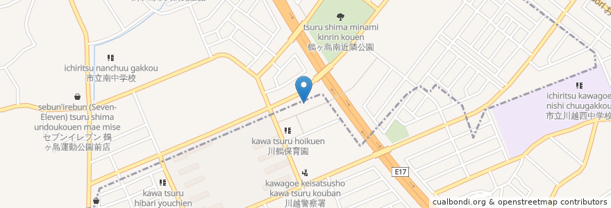 Mapa de ubicacion de ウェルパーク川鶴店 en Япония, Сайтама, 鶴ヶ島市.