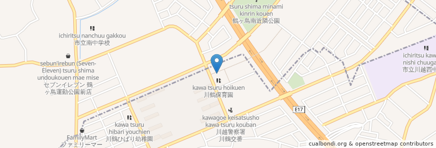 Mapa de ubicacion de あおぞら薬局 en Japon, Préfecture De Saitama, 鶴ヶ島市.