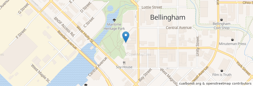 Mapa de ubicacion de Bellingham Cider Company en الولايات المتّحدة الأمريكيّة, واشنطن, Whatcom County, Bellingham.