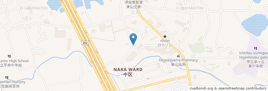 Mapa de ubicacion de ベルランド ケアクリニック en Japón, Prefectura De Osaka, 堺市, 中区.