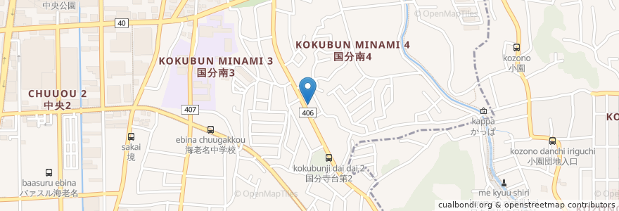 Mapa de ubicacion de 公文式 国分南教室 en 日本, 神奈川県, 海老名市.