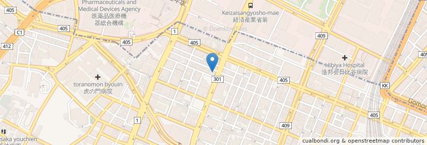 Mapa de ubicacion de アイビークリニック虎ノ門 en Japón, Tokio, Minato.