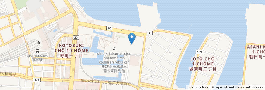 Mapa de ubicacion de 香川県民ホール en ژاپن, 香川県, 高松市.
