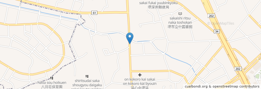 Mapa de ubicacion de お好み焼 のりちゃん en Giappone, Prefettura Di Osaka, 堺市, 中区.