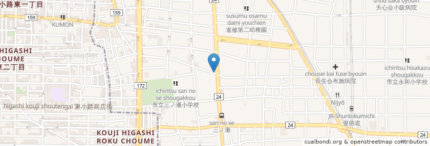Mapa de ubicacion de えぷろん en 일본, 오사카부, 東大阪市.