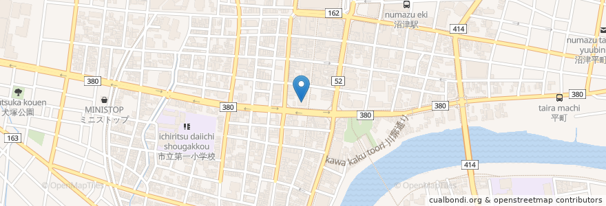 Mapa de ubicacion de スルガ銀行 en ژاپن, 静岡県, 沼津市.